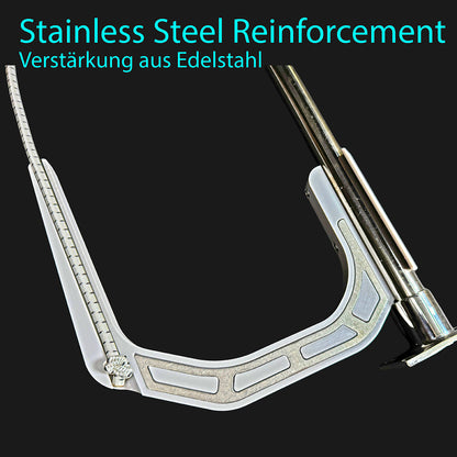 SUP board holder with stainless steel reinforcement for boat rail – marine-grade paddle board rack